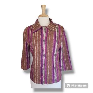 Ping Imports Co Colorful Crinkle Vintage Women's Blouse/Shirt. Size Medium
